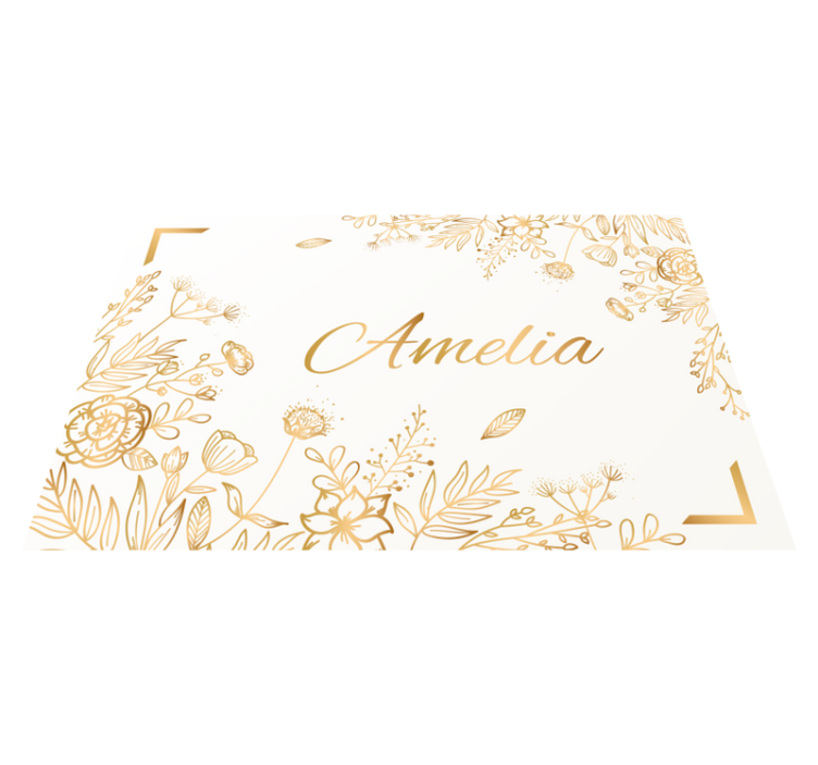 Vinyl Teppich mit Namen florale personalisierte begrüßung - TenStickers