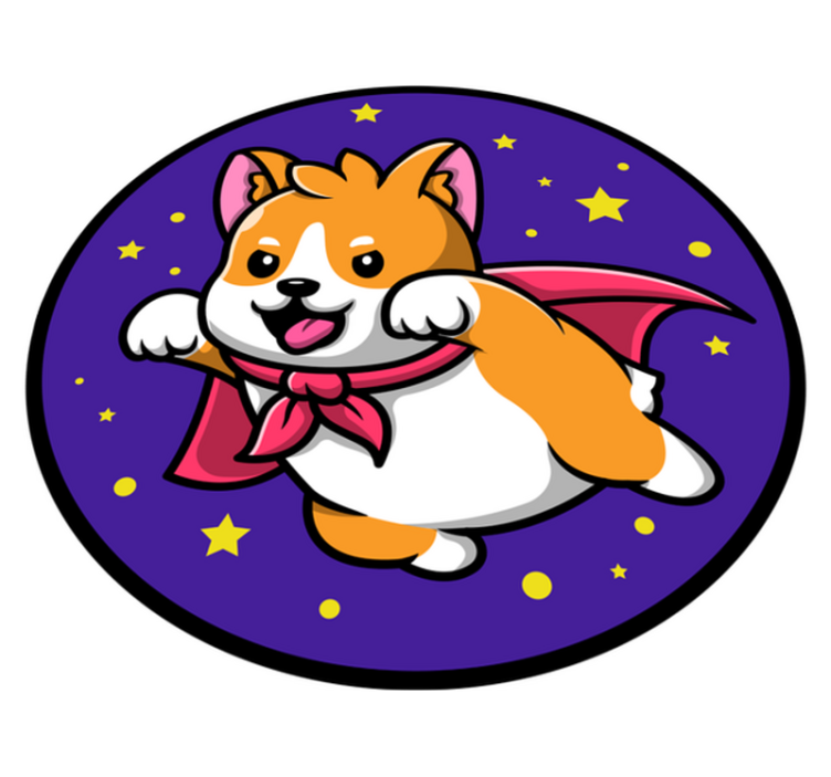 Vinyl Teppich Kinder superhelden-corgi - TenStickers