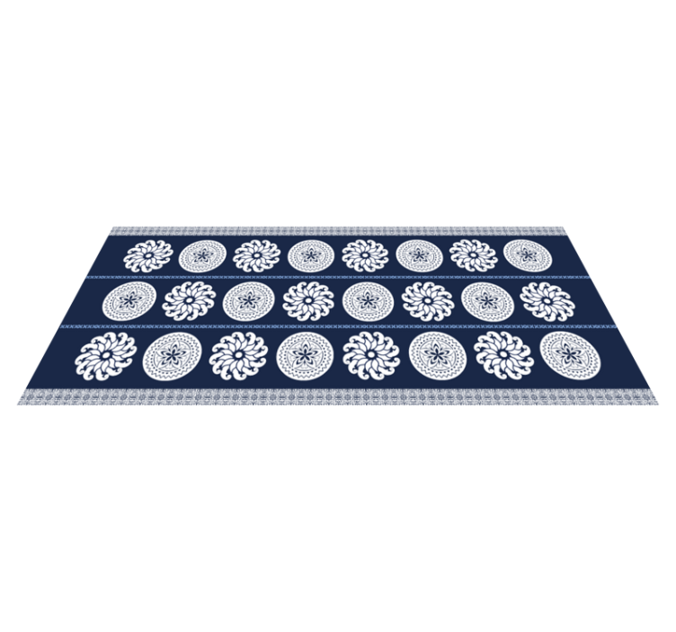 Vinyl teppich mandala in marineblauem muster - TenStickers