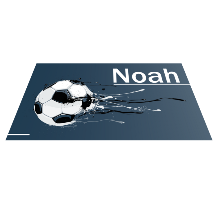 Vinylteppich mit Name Coole kinder personalisierten fußball - TenStickers
