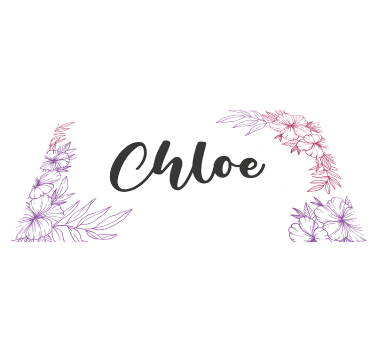 Vinyl Teppich Jugendzimmer floraler benutzerdefinierter name - TenStickers