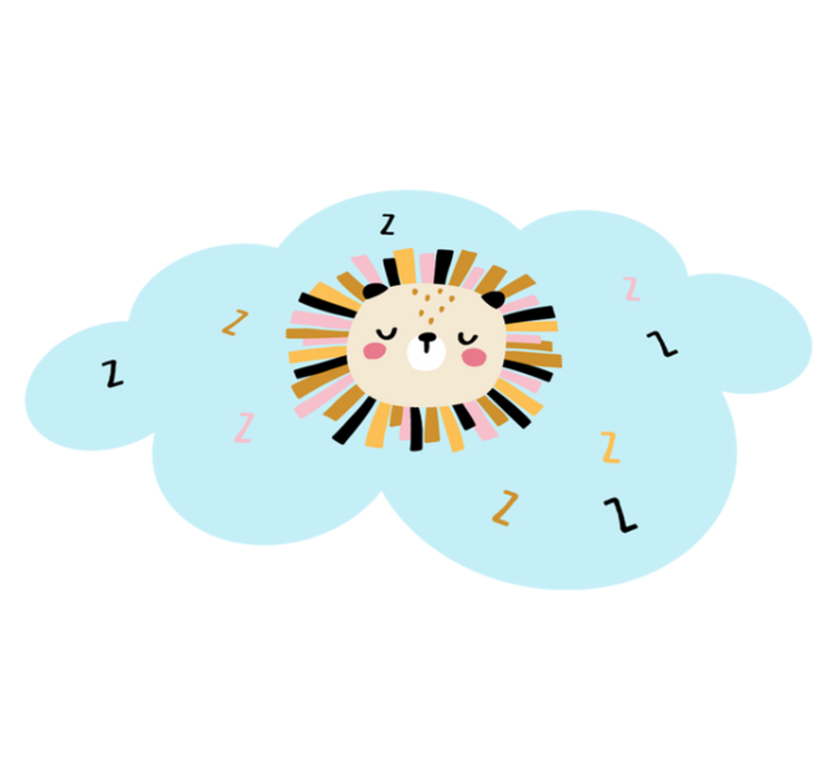 Vinyl Teppich Kinder schläfrige löwenwolke - TenStickers