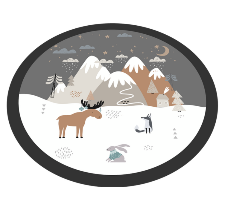 Vinyl teppich baby mit verspielter waldszene - TenStickers