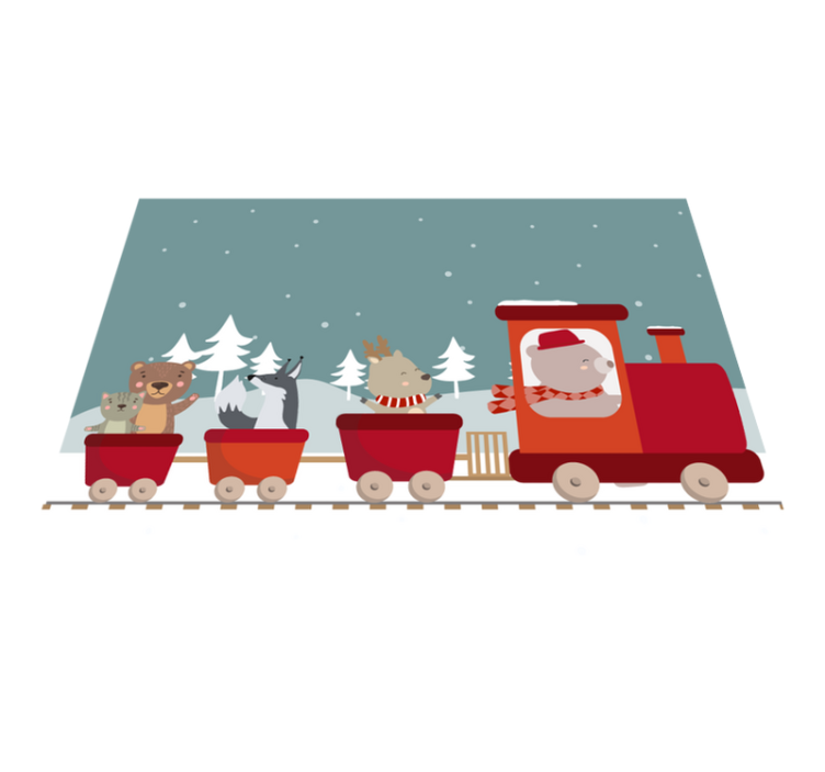 Vinylteppich kindlich tierzug-abenteuer - TenStickers