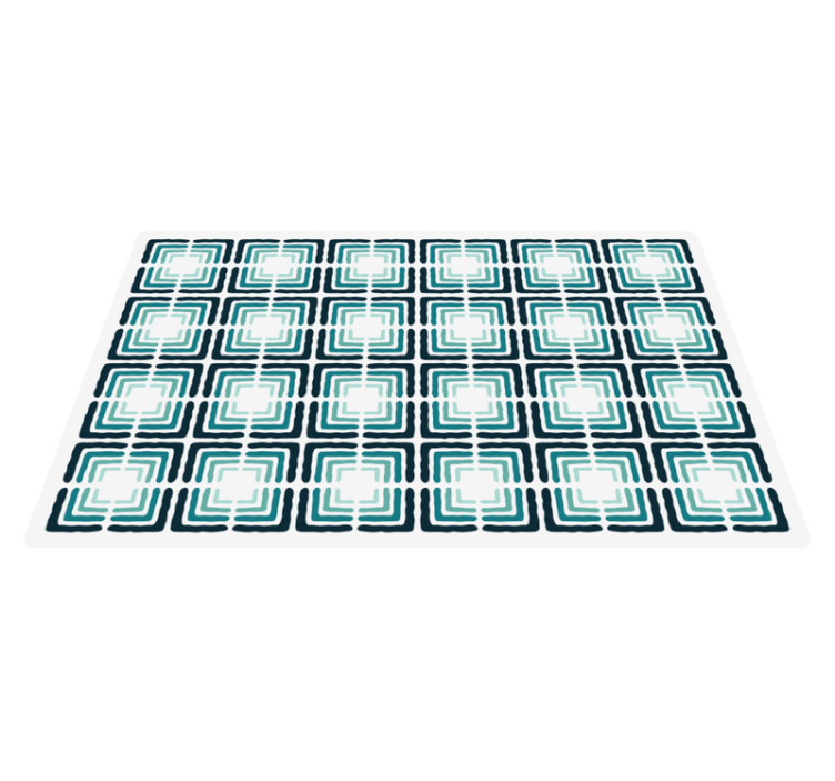 Vinyl Teppich Küche Echo blaue linien kacheln - TenStickers