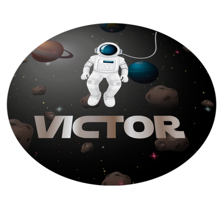 Vinylteppich kindlich universum astronaut mit namen - TenStickers