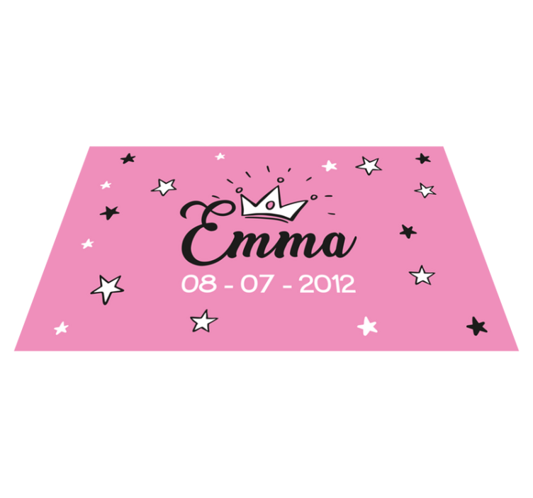 Vinylteppich mit Name Baby rosa prinzessin mit Namen - TenStickers