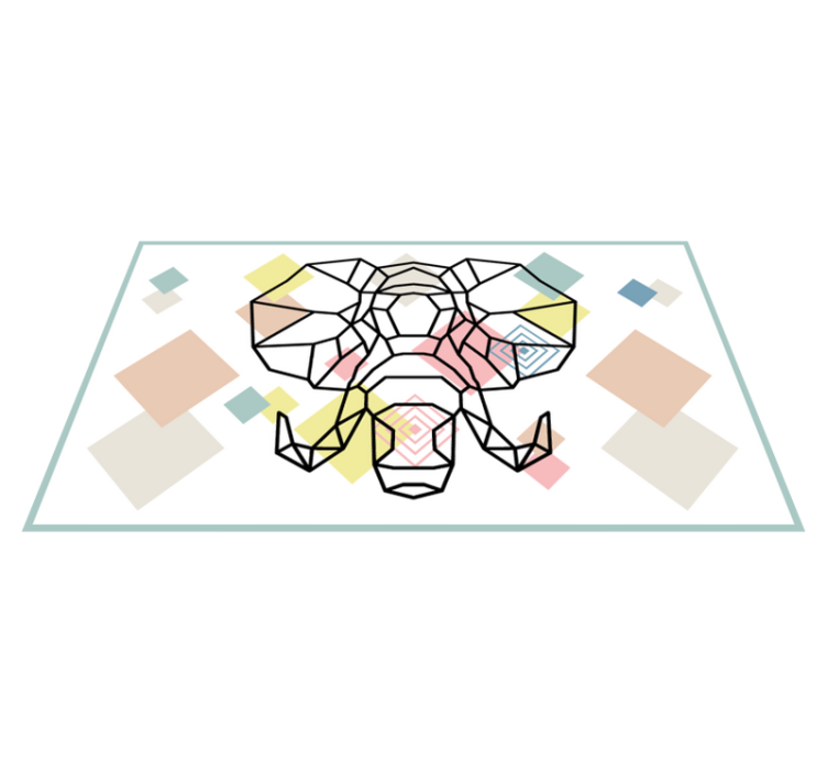 Vinyl Teppich modern origiami-elefantenkopf - TenStickers