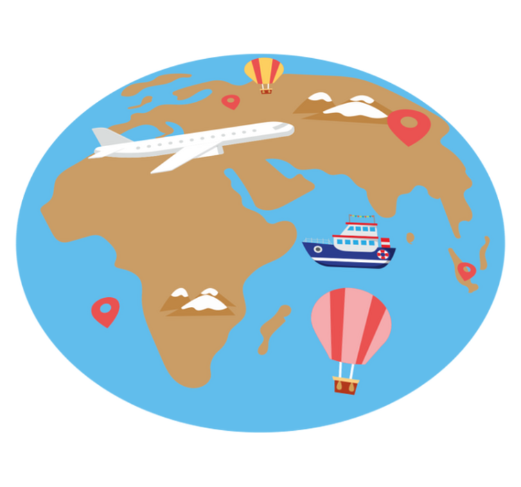 Vinyl Teppich Weltkarte reise inspiriertes abenteuer - TenStickers