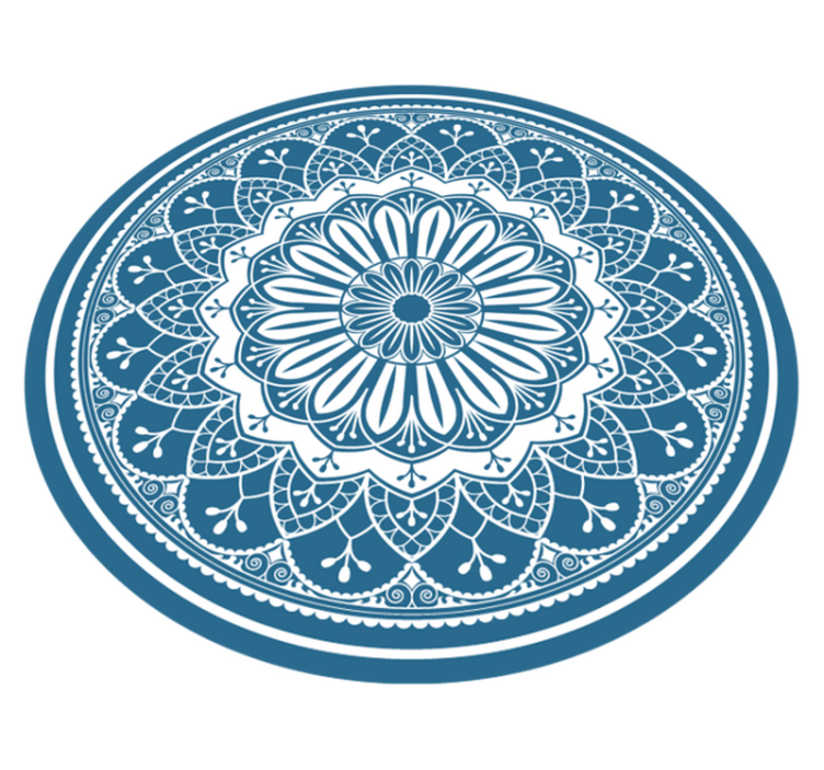 Vinyl teppich mandala elegantes blau mandala - TenStickers