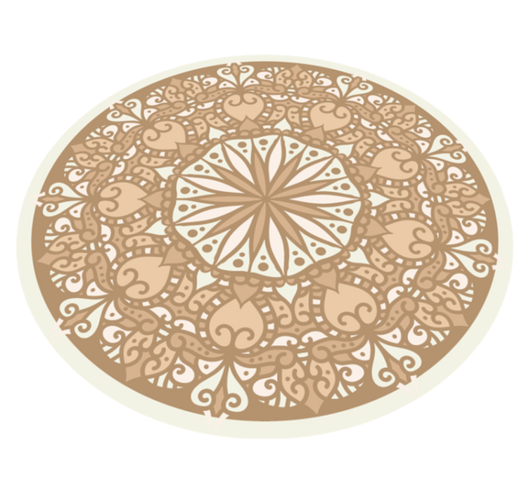 Vinylteppich Mandala Kreisförmiges beige mandala-mosaik - TenStickers