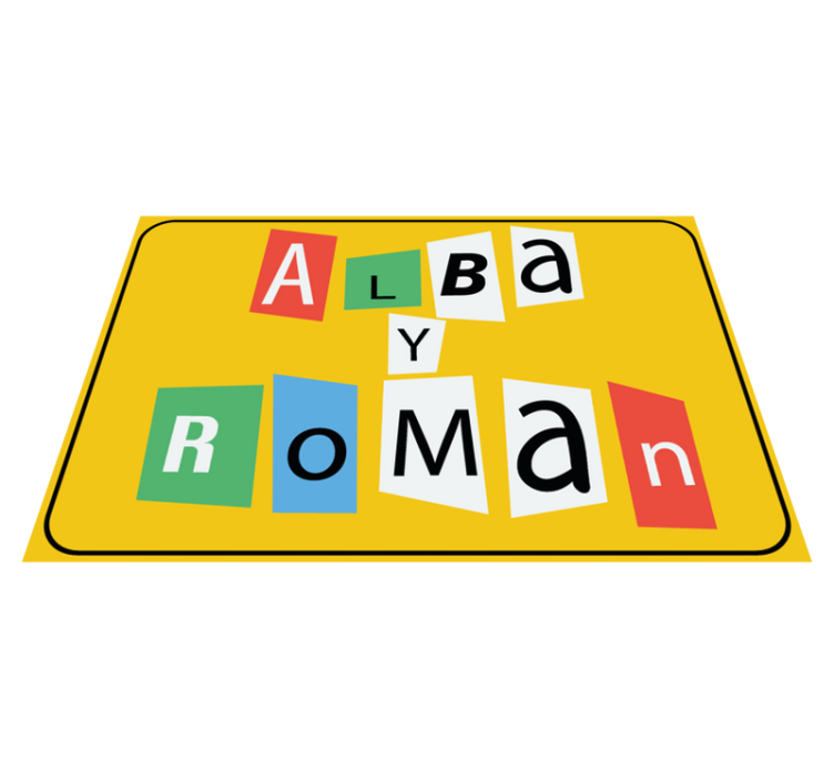 Vinyl Teppich mit Namen puzzleteile für paare - TenStickers