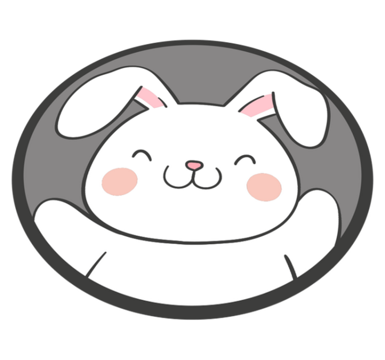 Vinyl Teppich Kinder weißes hasendesign - TenStickers