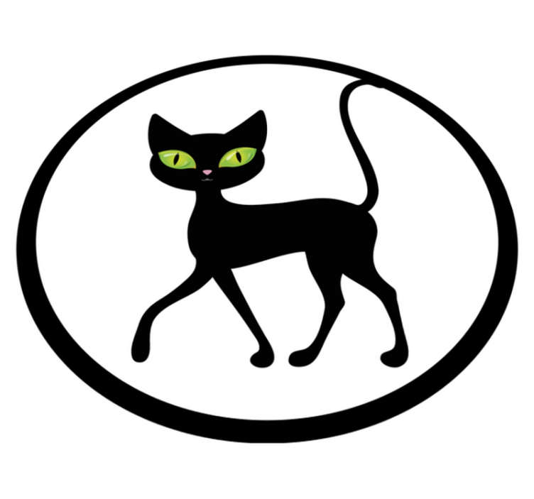 Vinyl Teppich Tiere bezaubernde schwarze katze - TenStickers
