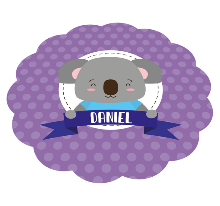 Vinyl Teppich Baby süßer koala mit namen - TenStickers
