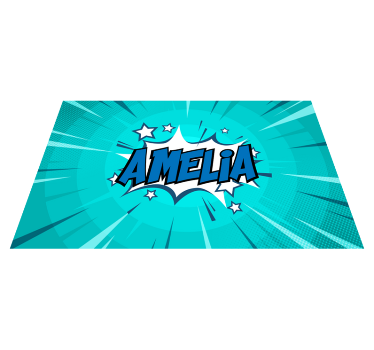 Vinylteppich mit Name Comic-stil mit flachem Design - TenStickers