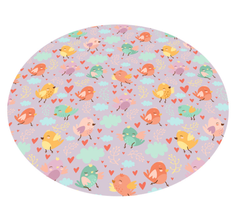 Vinyl Teppich Tiere bunter vogeldruck - TenStickers