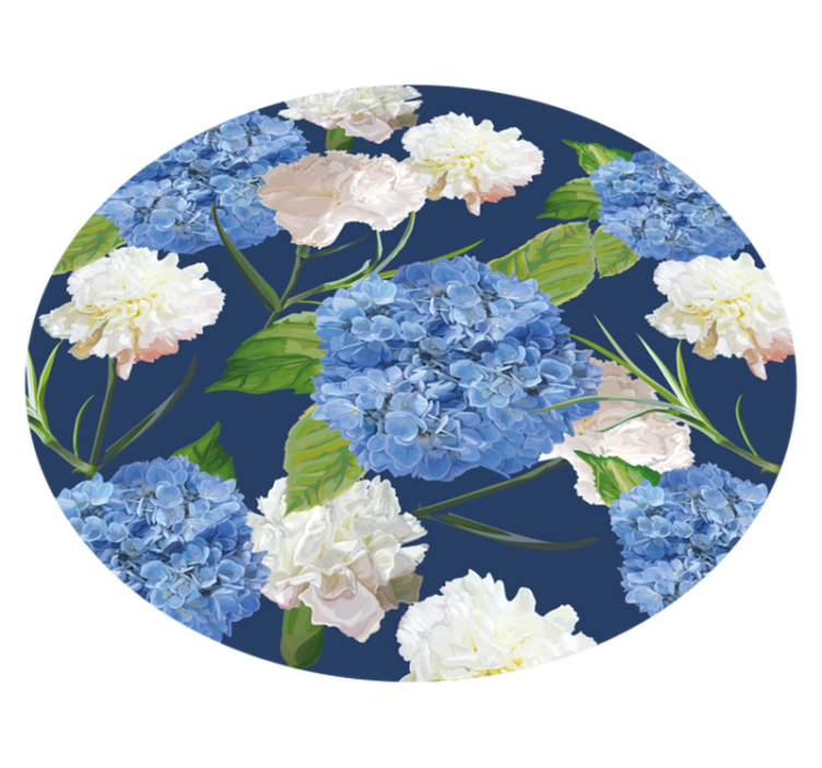 Vinyl Teppich Blumen hortensien-muster - TenStickers