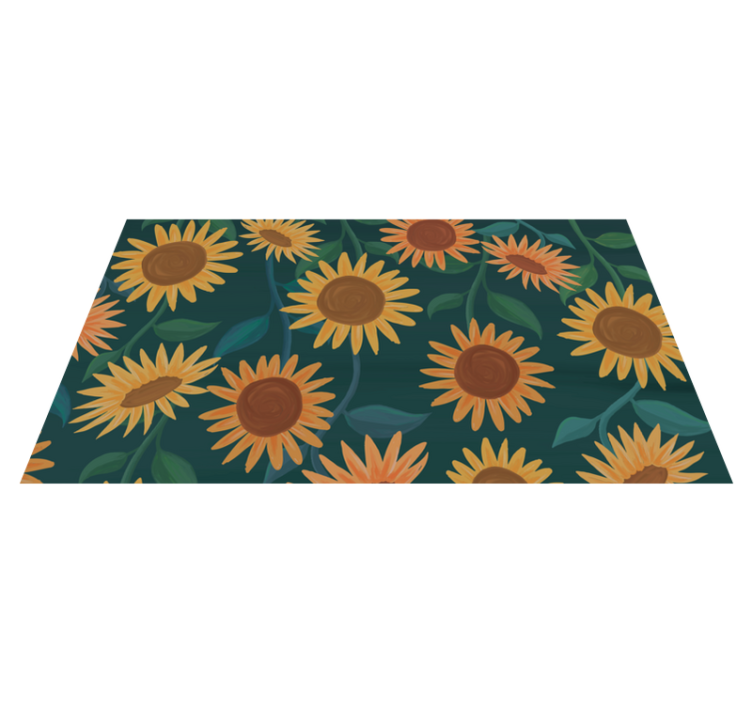 Vinyl Teppich Blumen vintages sonnenblumenmuster - TenStickers