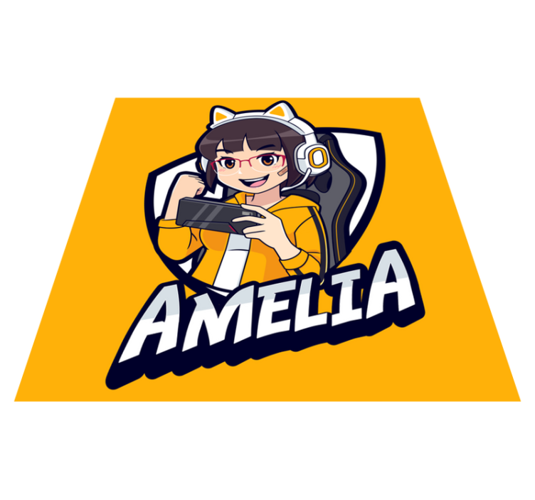 Vinylteppich Schlafzimmer Videospielmädchen mit kopfhörer - TenStickers