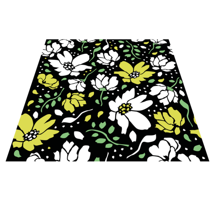 Vinyl Teppich Blumen kräftiges blumenmuster - TenStickers