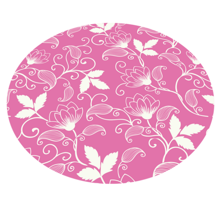 Vinyl Teppich Blumen rosa blumenwirbel - TenStickers