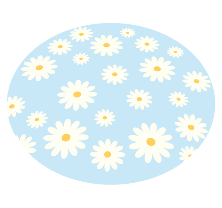 Vinyl Teppich Wohnzimmer gänseblümchen-blumenemblem - TenStickers