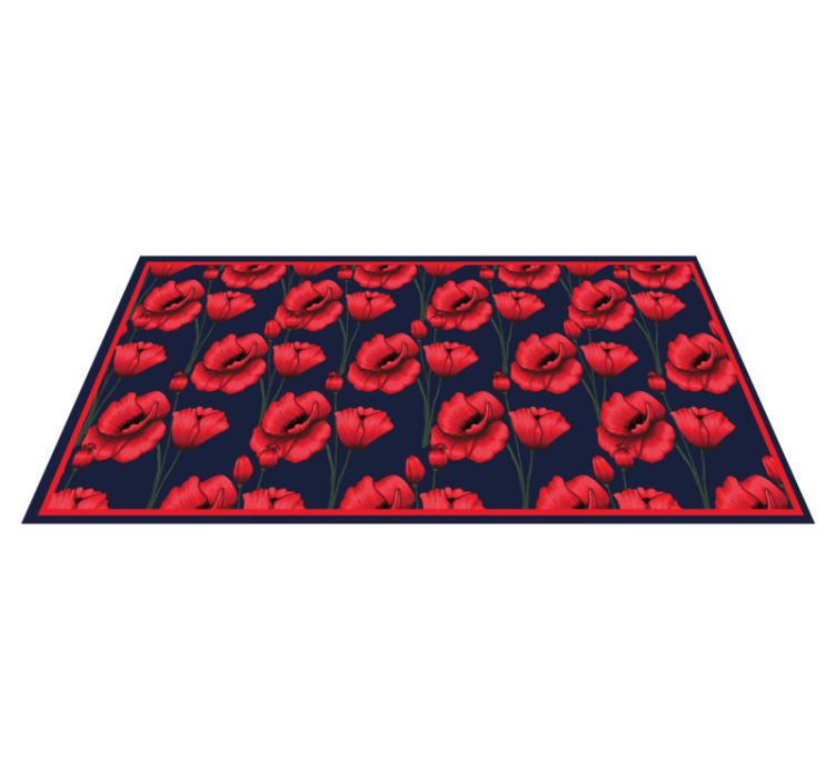 Vinyl Teppich Blumen rotes mohnarrangement - TenStickers