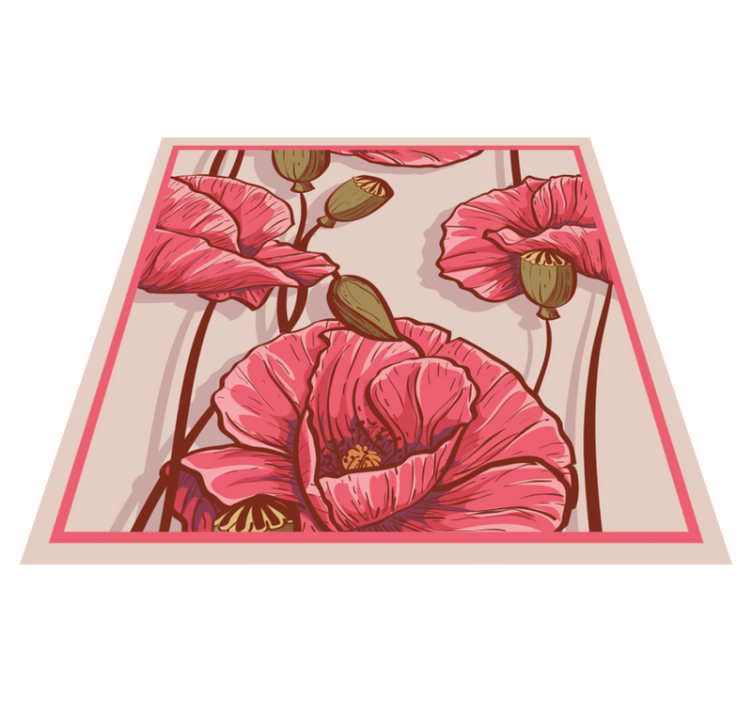 Vinyl Teppich Blumen stilvolles florales design - TenStickers