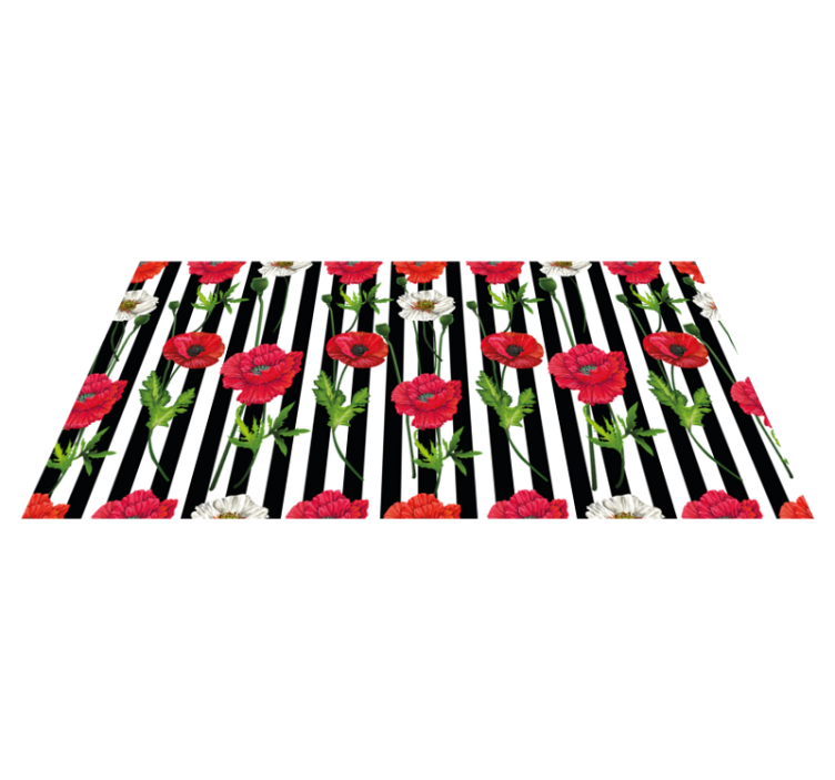 Vinyl Teppich Blumen florales streifenmuster - TenStickers