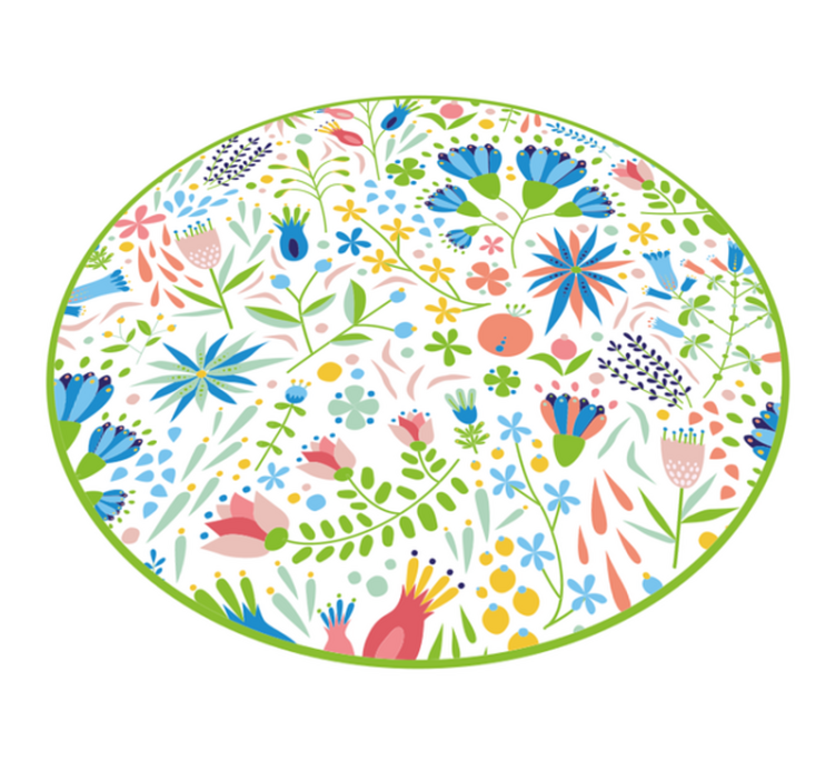 Vinyl Teppich rund blumenmuster begeistern - TenStickers