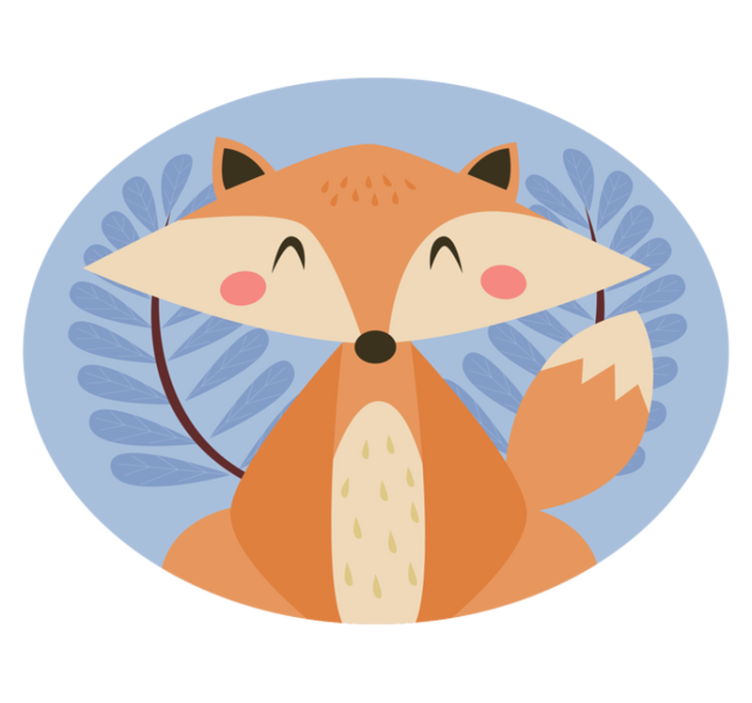 Vinylteppich Tiere Smart fox pastellfarben - TenStickers