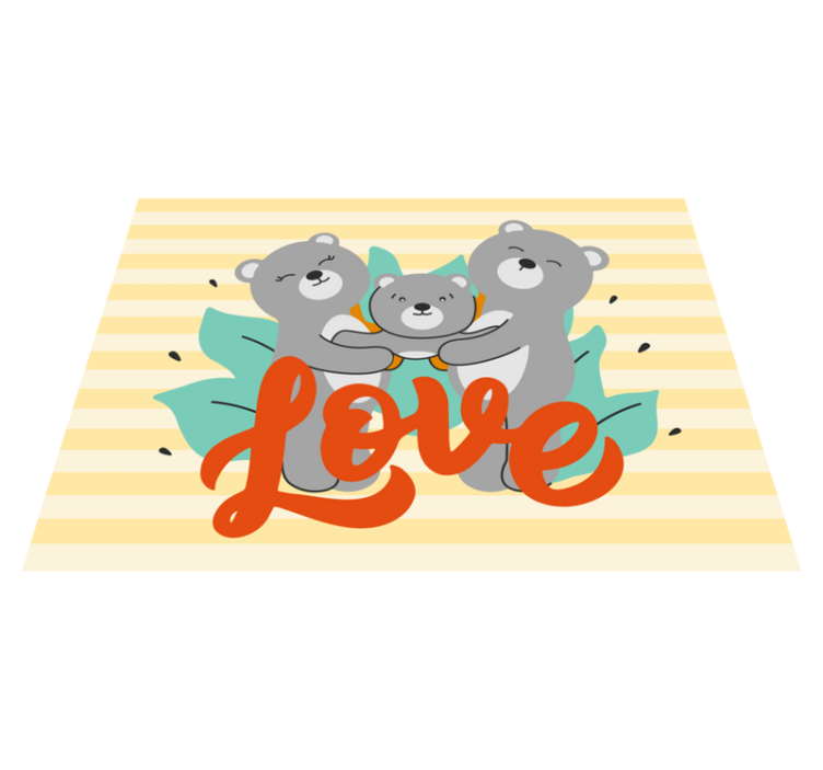 Vinyl Teppich Kinder bär familie liebe - TenStickers