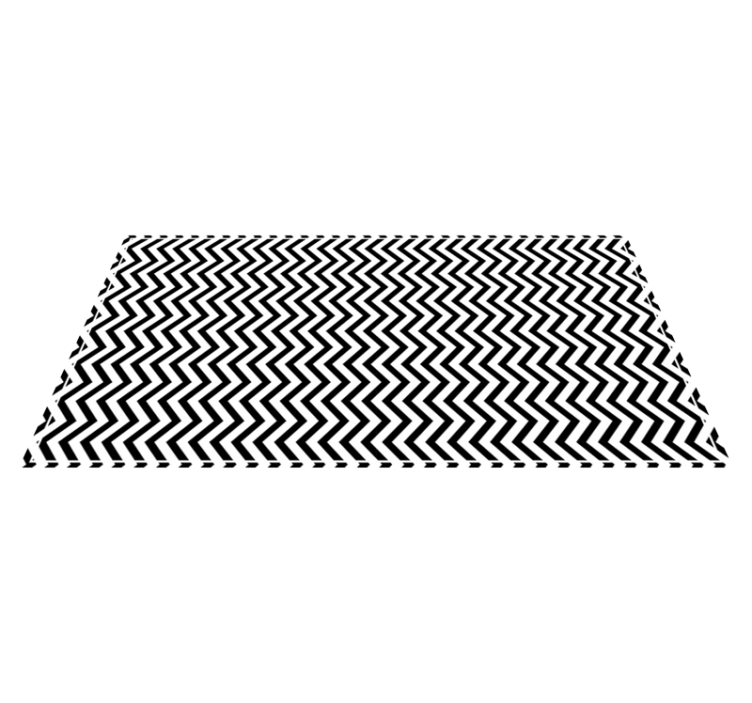 Vinyl Teppich geometrisch chevron schwarz und weiß - TenStickers