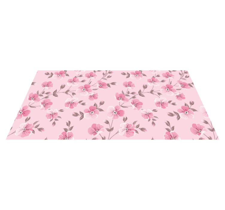 Vinylteppich Blumen Blühendes rosa Muster - TenStickers