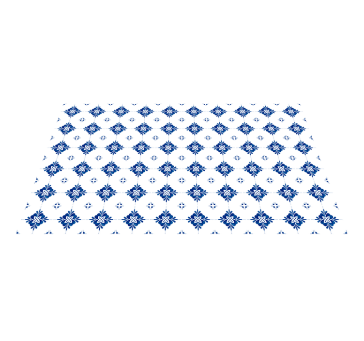 Vinyl Teppich Fliesenoptik keramik-blumenmotiv - TenStickers