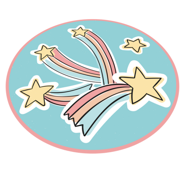 Vinyl Teppich Kinder bunte regenbogensterne - TenStickers