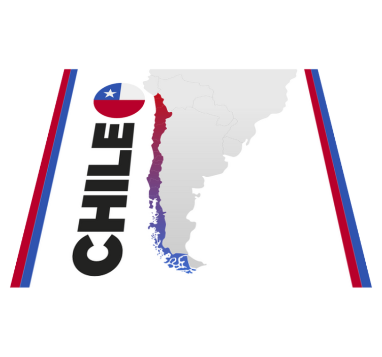 Vinylteppich Weltkarte Geografische form von chile - TenStickers