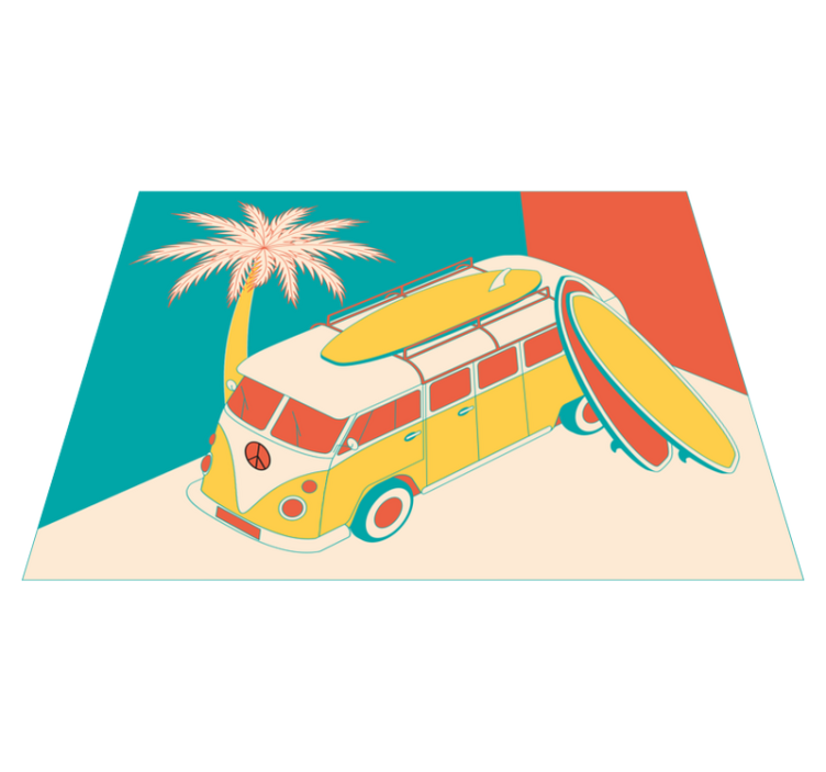 Vinyl Teppich Vintage surf-van-abenteuer - TenStickers