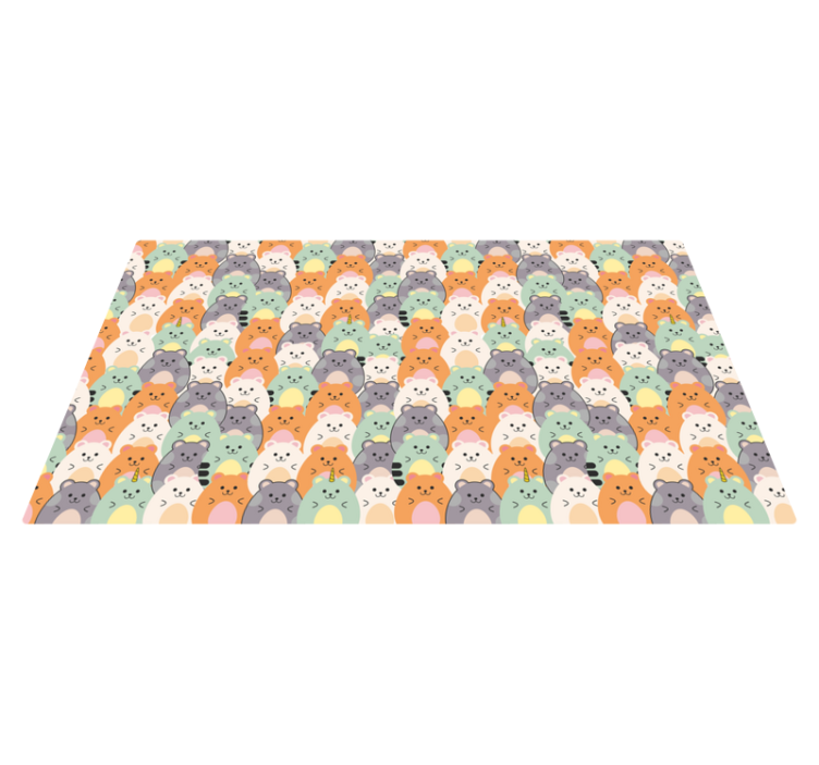 Vinylteppich Tiere Mehrfarbige hamster essen - TenStickers