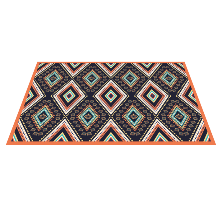 Vinyl Teppich ethnisch buntes rautenmuster - TenStickers
