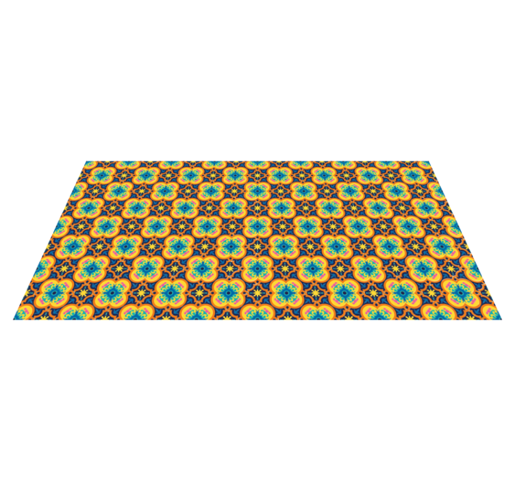 Vinyl Teppich Wohnzimmer lebendige blumenillustration - TenStickers