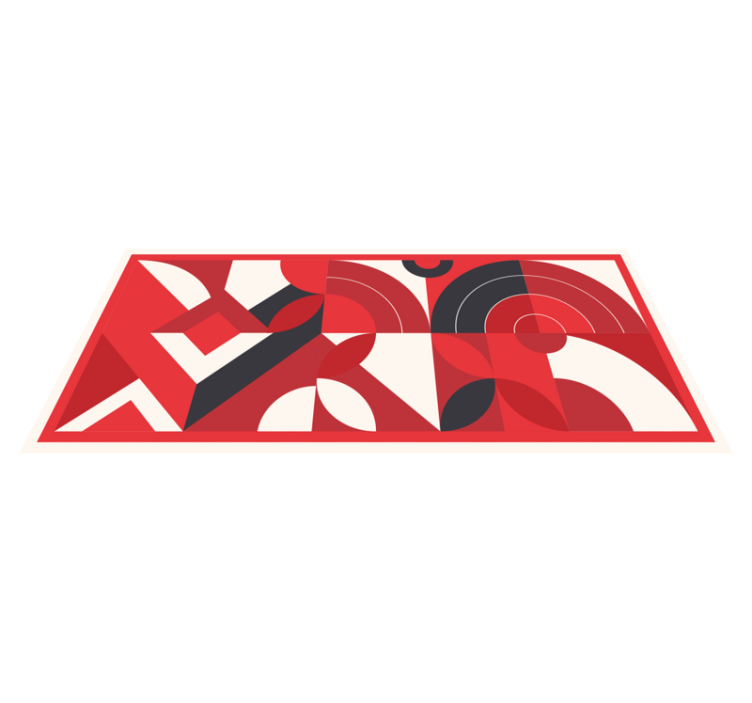 Vinyl Teppich geometrisch kräftige abstrakte formen - TenStickers