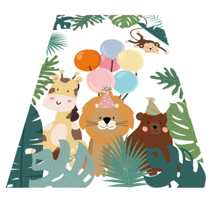 Vinyl Teppich Kinder safari-tier-feier - TenStickers