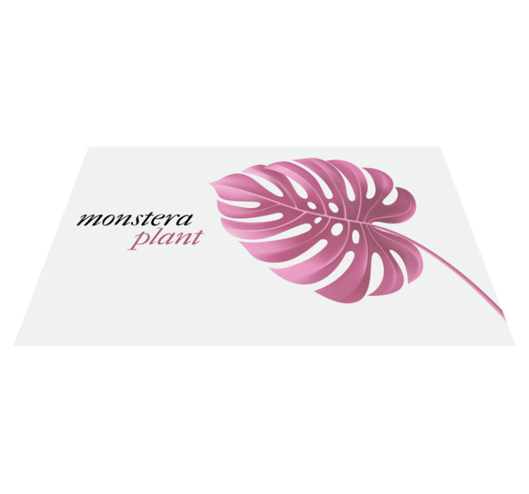 Vinyl Teppich Blumen rosa monstera-pflanze - TenStickers