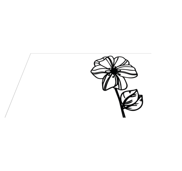 Vinyl Teppich Blumen elegantes schwarz-weißes design - TenStickers