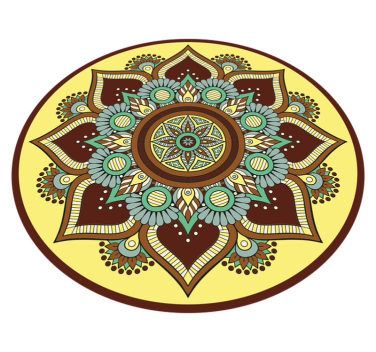 Vinyl Teppich Mandala buntes verziertes muster - TenStickers
