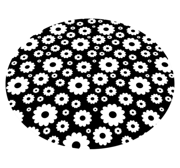 Vinyl Teppich Blumen schwarzes blumenmuster - TenStickers