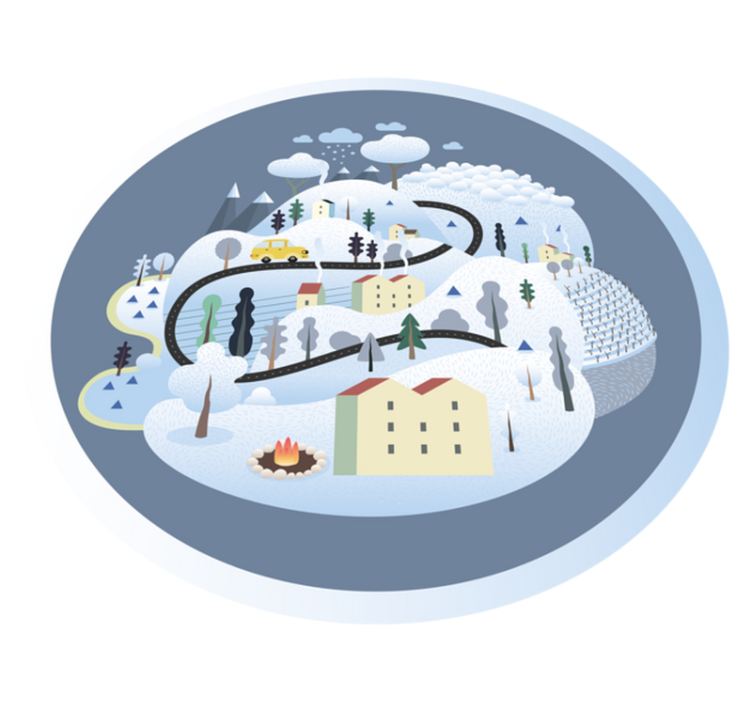 Vinyl Teppich Straßen wunderliche landschaftsreise - TenStickers