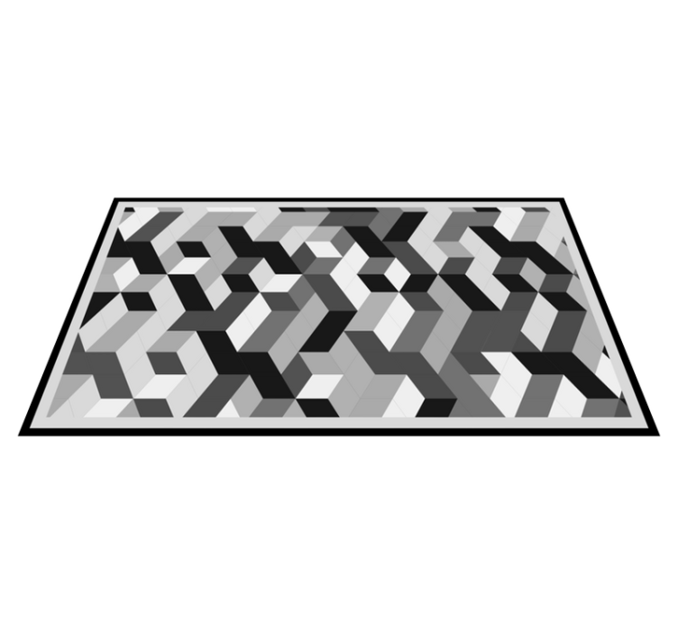 Vinylteppich geometrisch Moderne graue 3d-würfel - TenStickers
